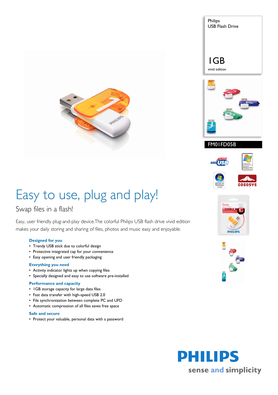 Philips FM01FD05B User Manual | 2 pages