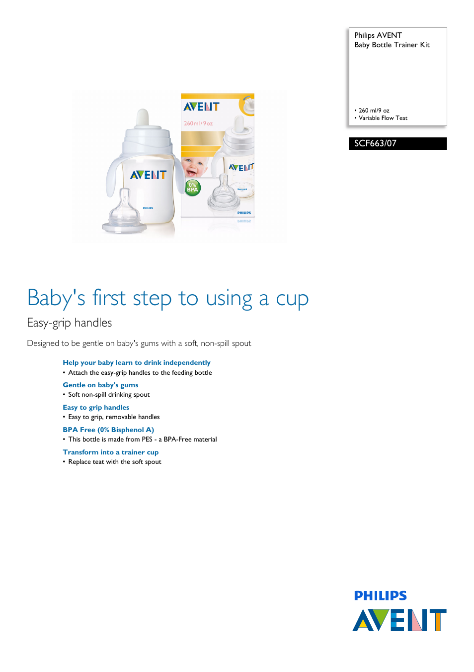 Philips AVENT SCF663/07 User Manual | 2 pages