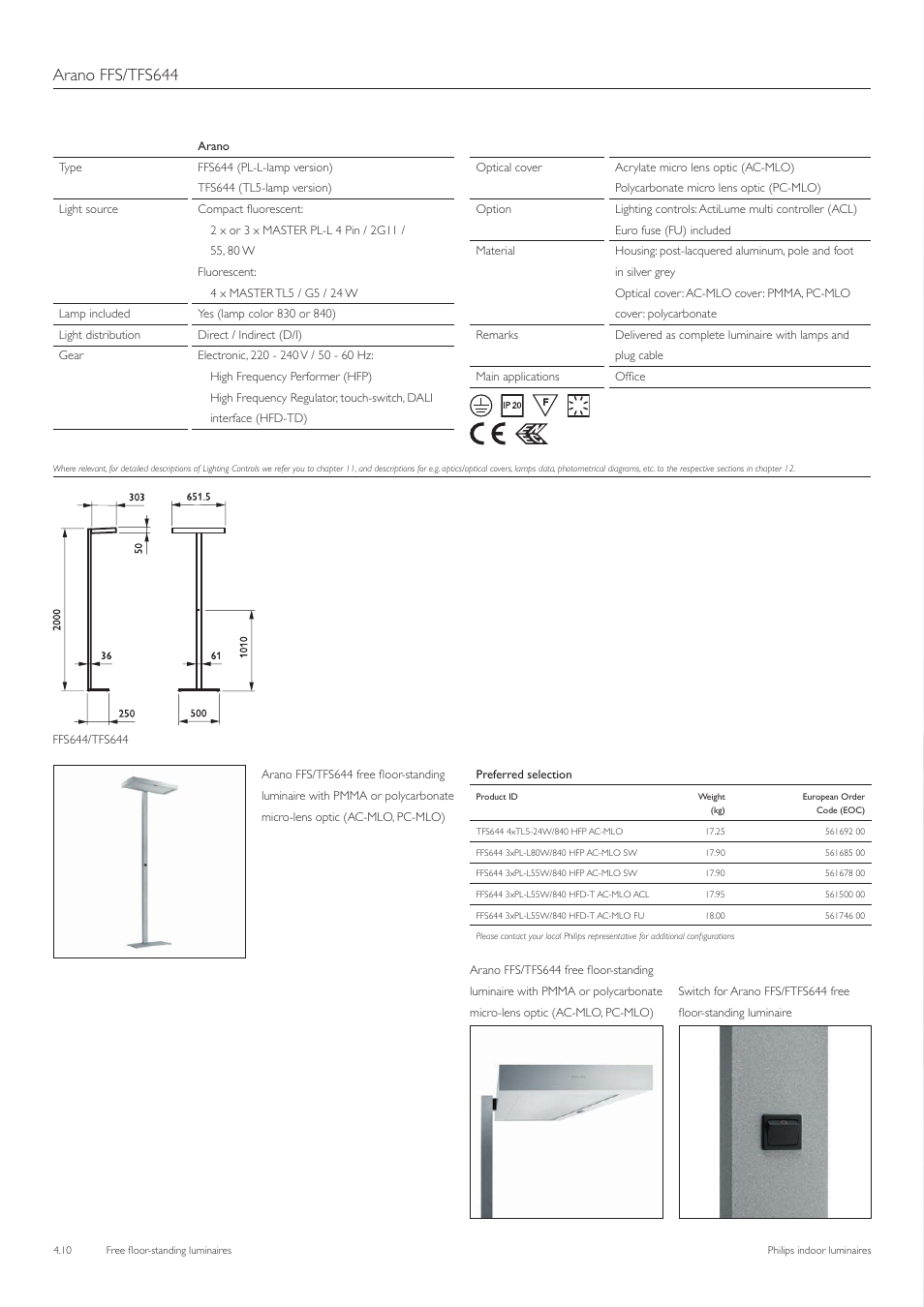 Arano ffs/tfs644 | Philips Free Floor-Standing Luminaires User Manual | Page 11 / 16