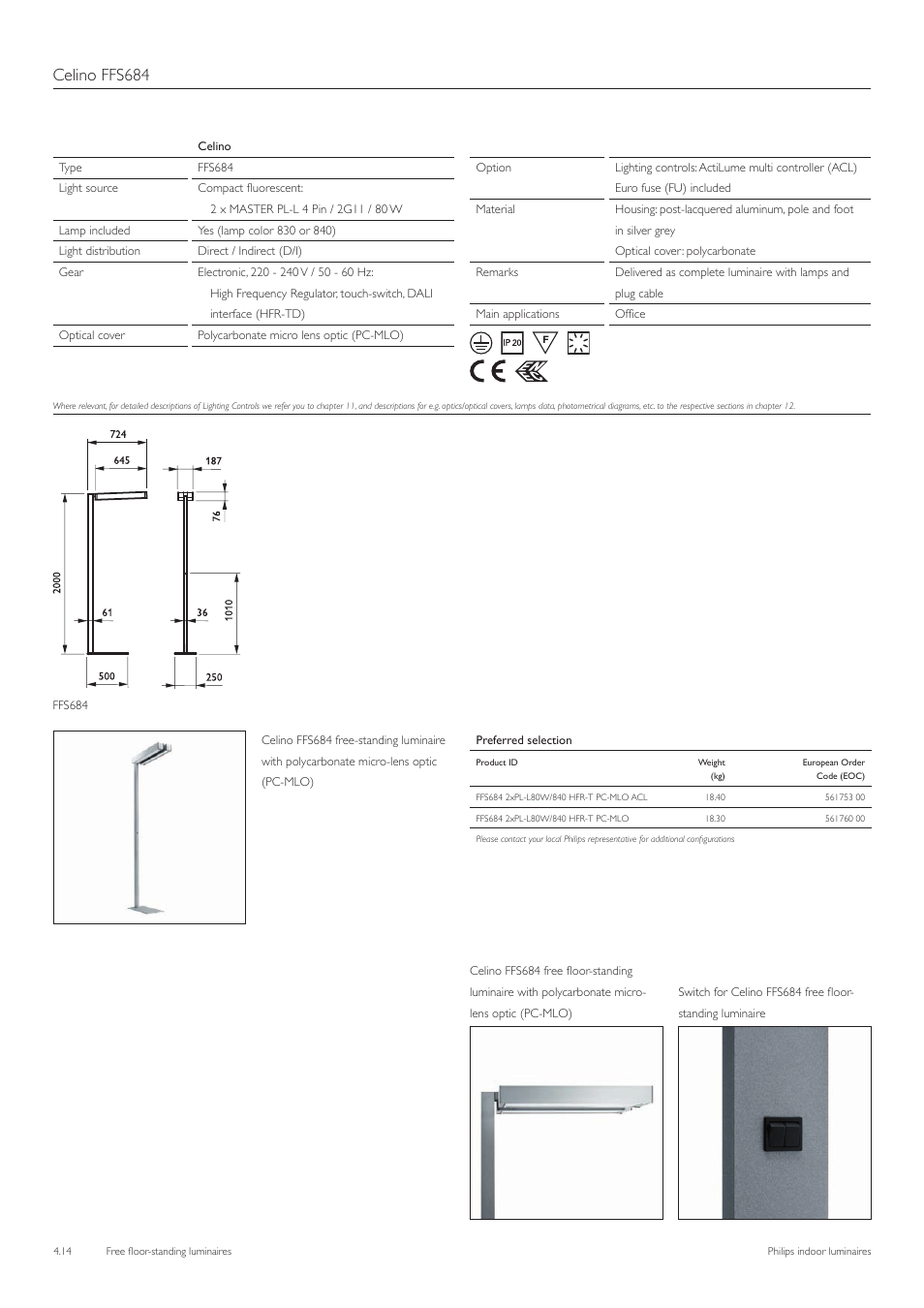 Celino ffs684 | Philips Free Floor-Standing Luminaires User Manual | Page 15 / 16