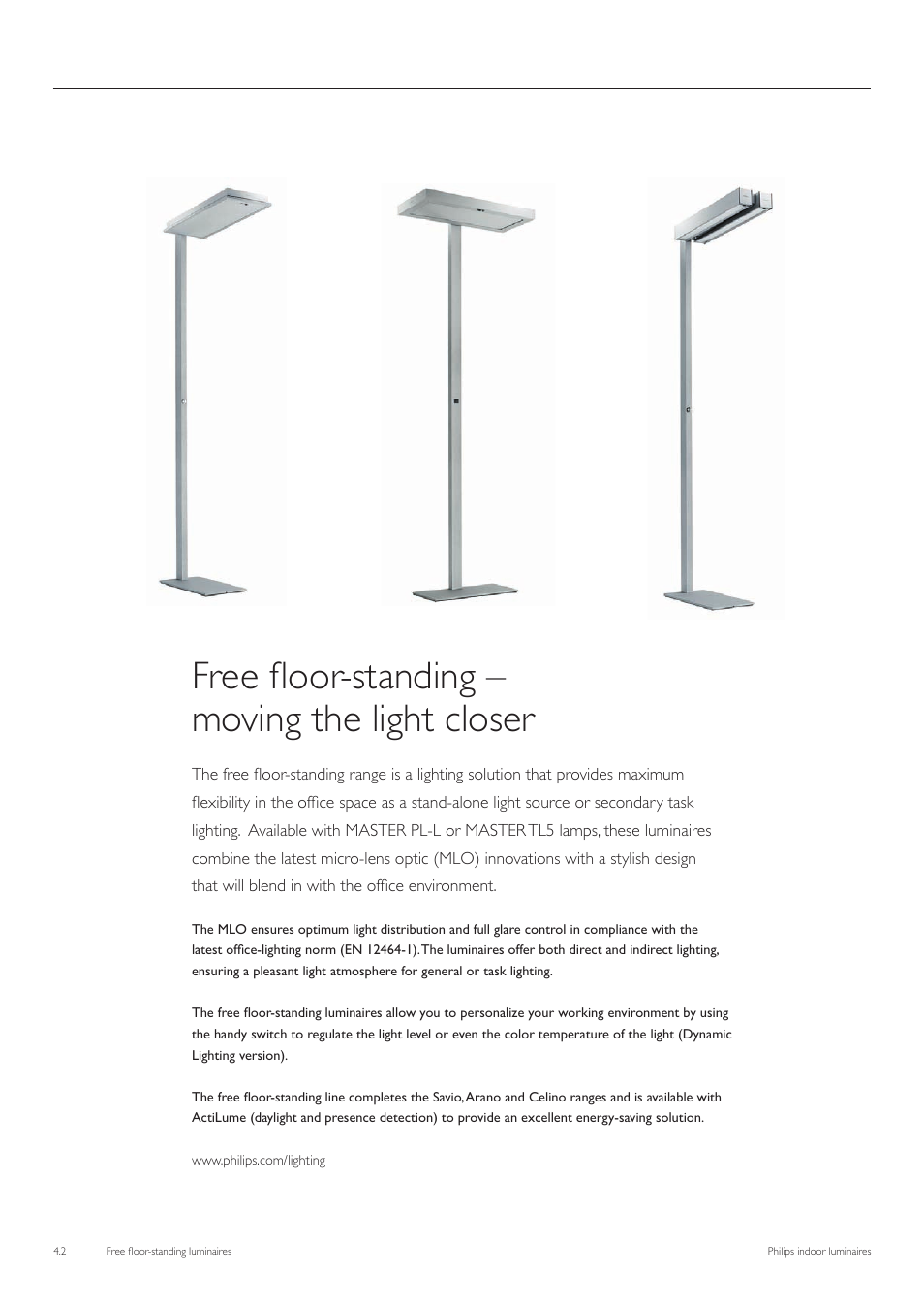 Free floor-standing – moving the light closer | Philips Free Floor-Standing Luminaires User Manual | Page 3 / 16