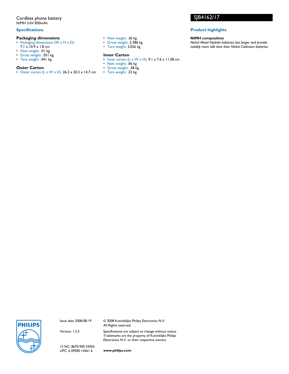 Philips SJB4162 User Manual | Page 2 / 2