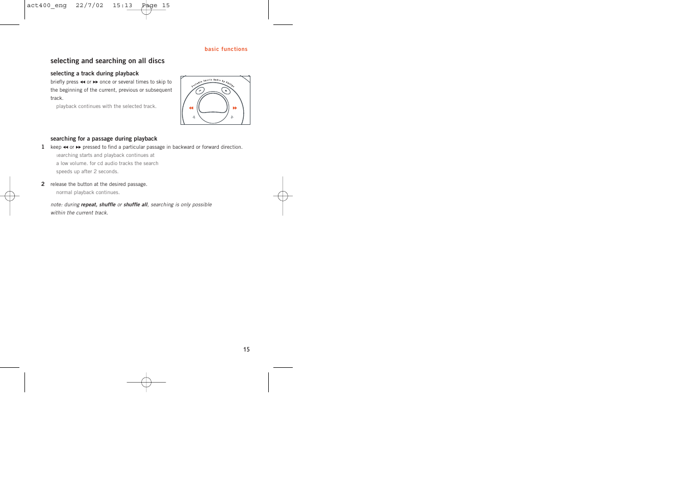 Philips ACT400 User Manual | Page 15 / 25