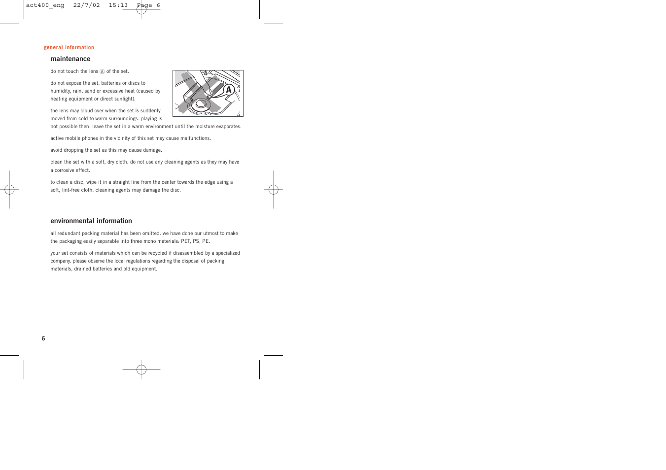 Philips ACT400 User Manual | Page 6 / 25