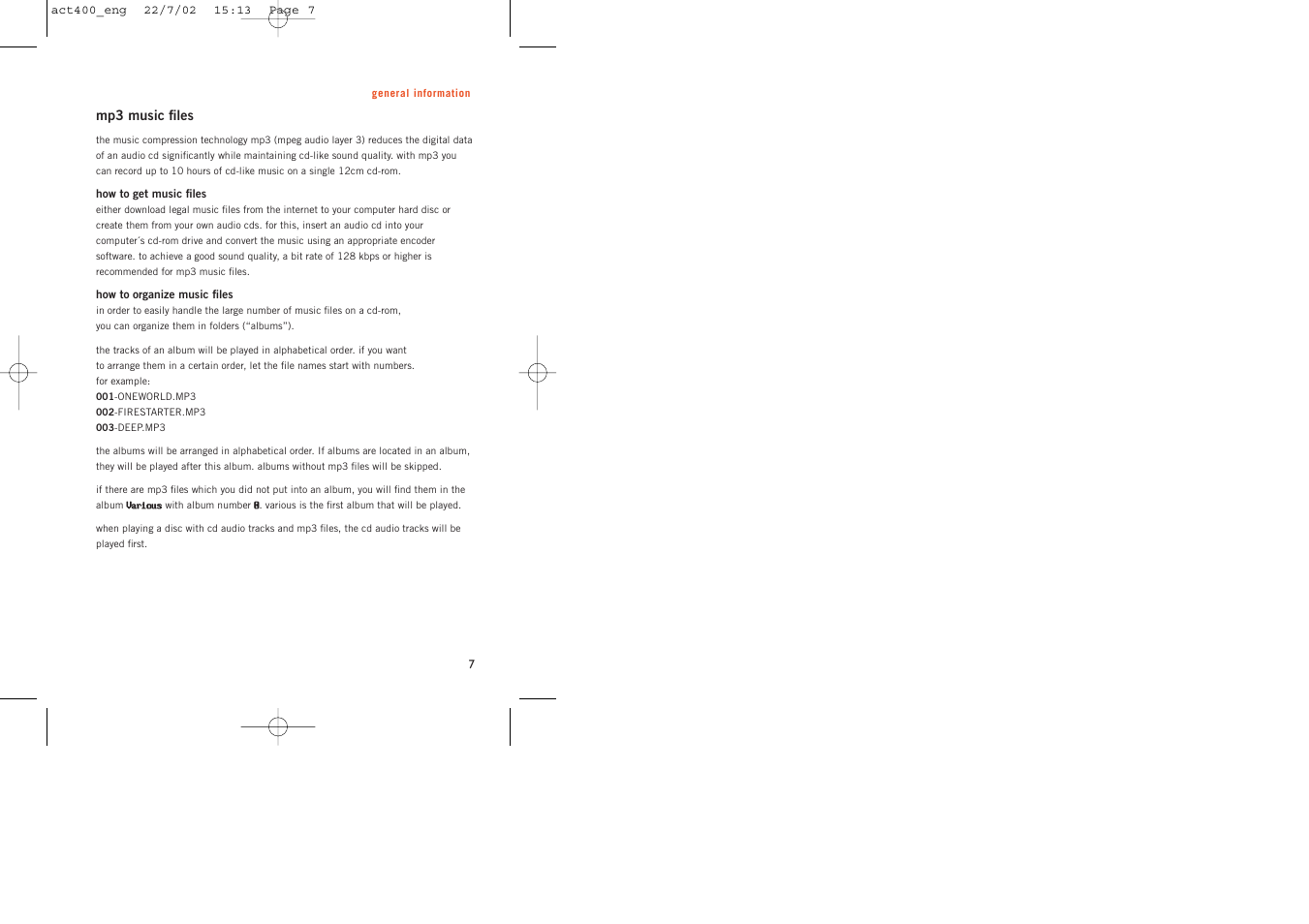 Philips ACT400 User Manual | Page 7 / 25