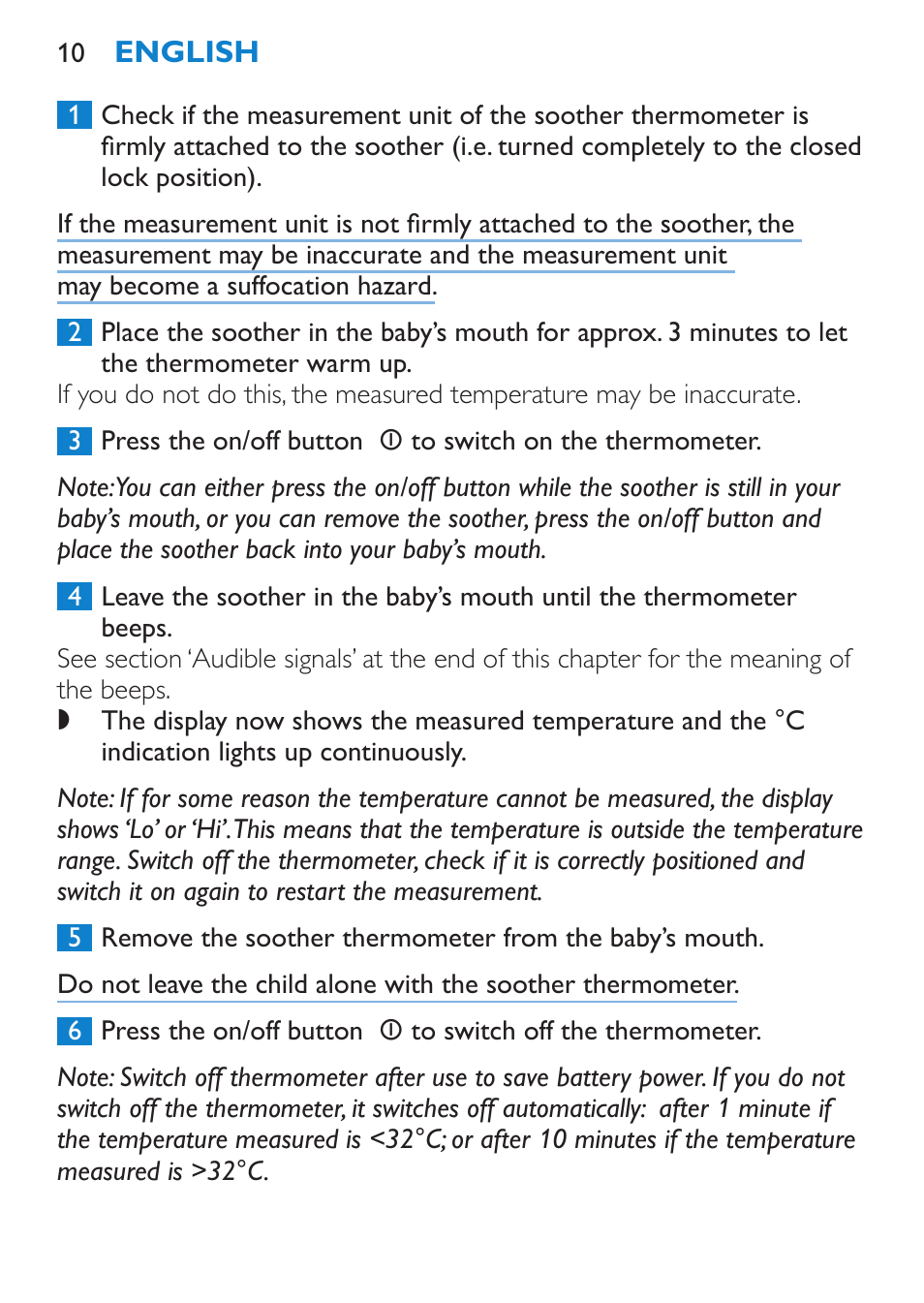 Philips AVENT SCH540 User Manual | Page 10 / 114