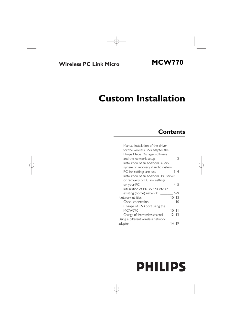 Philips WIRELESS PC LINK MICRO MCW770 User Manual | 61 pages