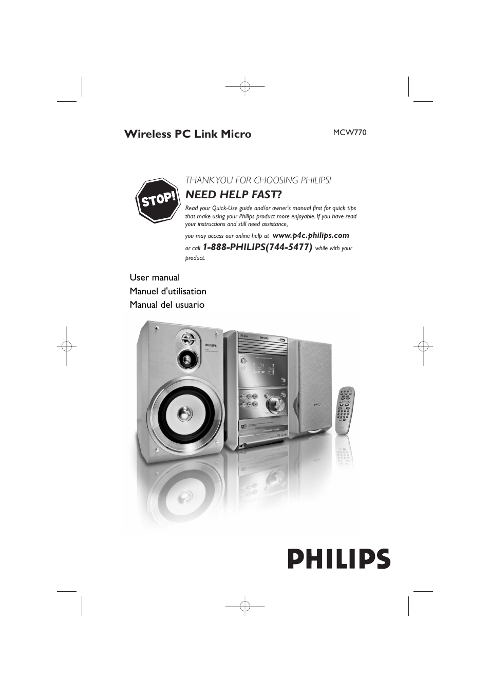 Wireless pc link micro, Need help fast | Philips WIRELESS PC LINK MICRO MCW770 User Manual | Page 20 / 61