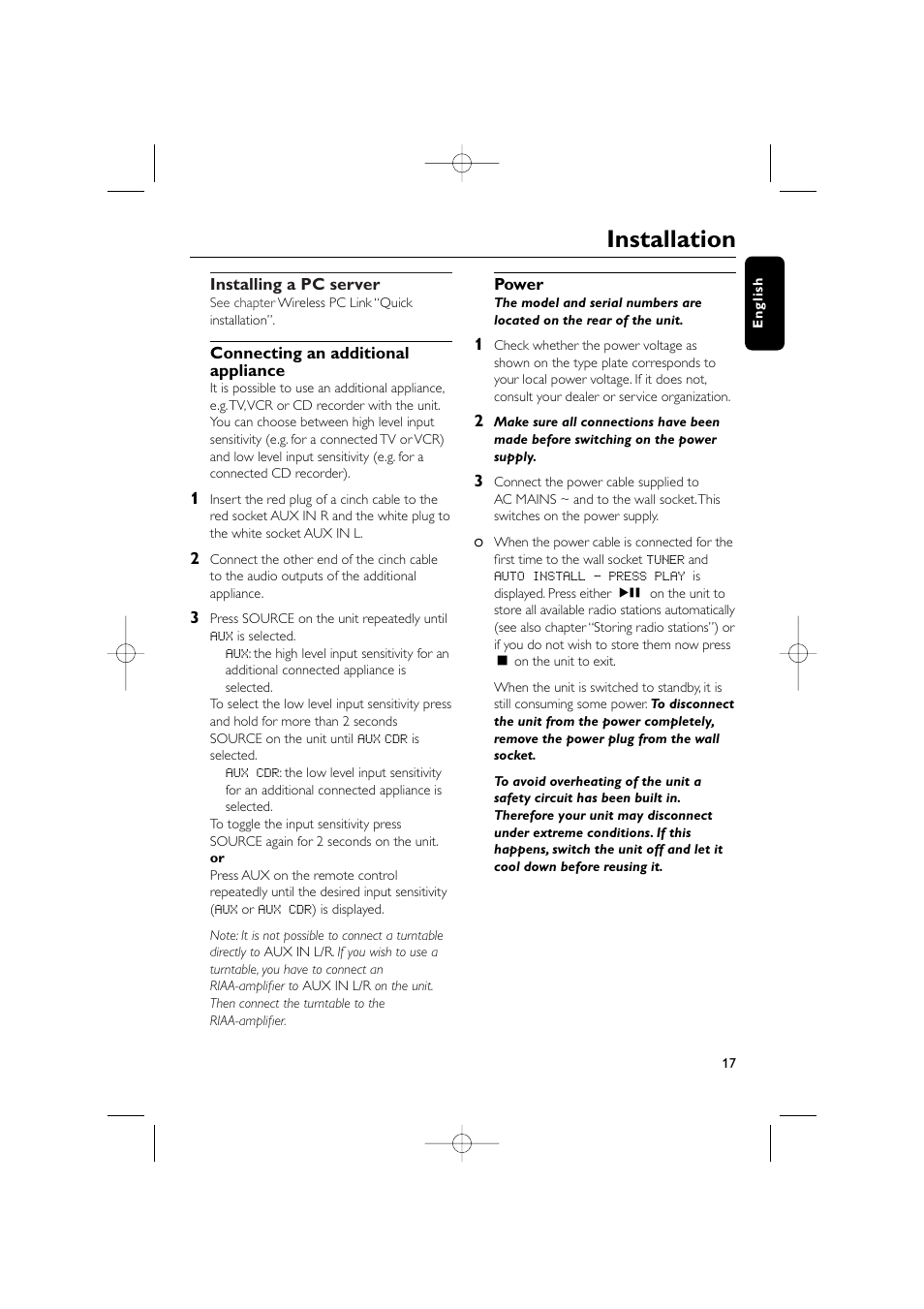 Installation | Philips WIRELESS PC LINK MICRO MCW770 User Manual | Page 36 / 61