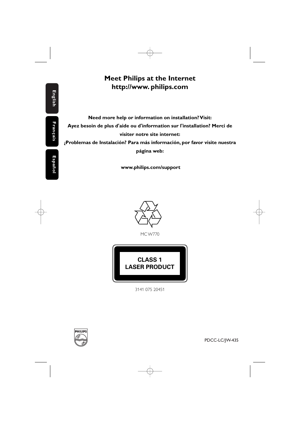 Philips WIRELESS PC LINK MICRO MCW770 User Manual | Page 61 / 61