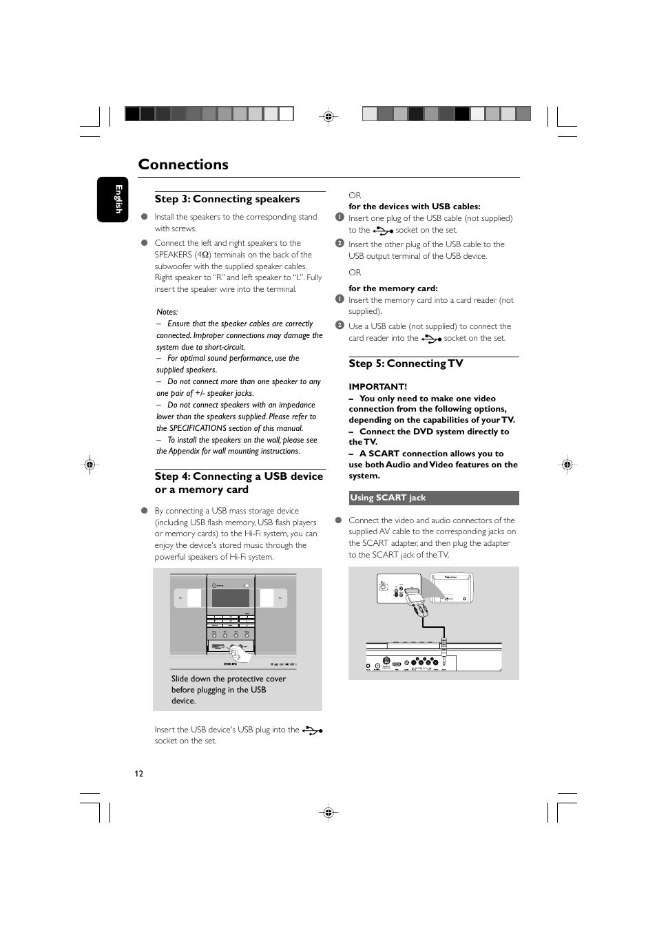 Connections | Philips DVD Micro Theater MCD988 User Manual | Page 12 / 46