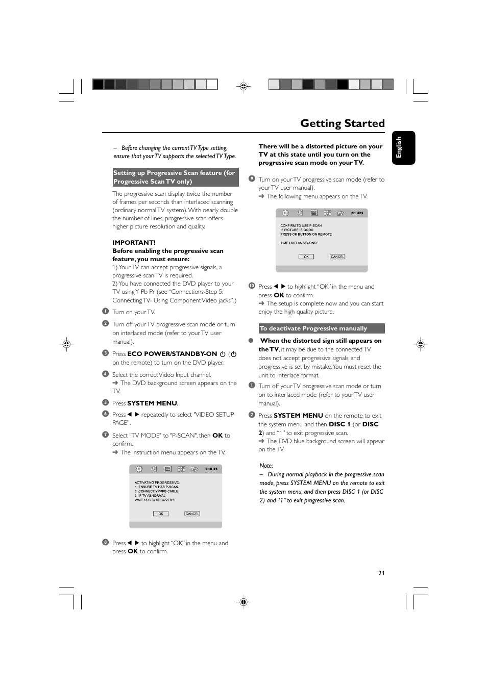 Getting started | Philips DVD Micro Theater MCD988 User Manual | Page 21 / 46