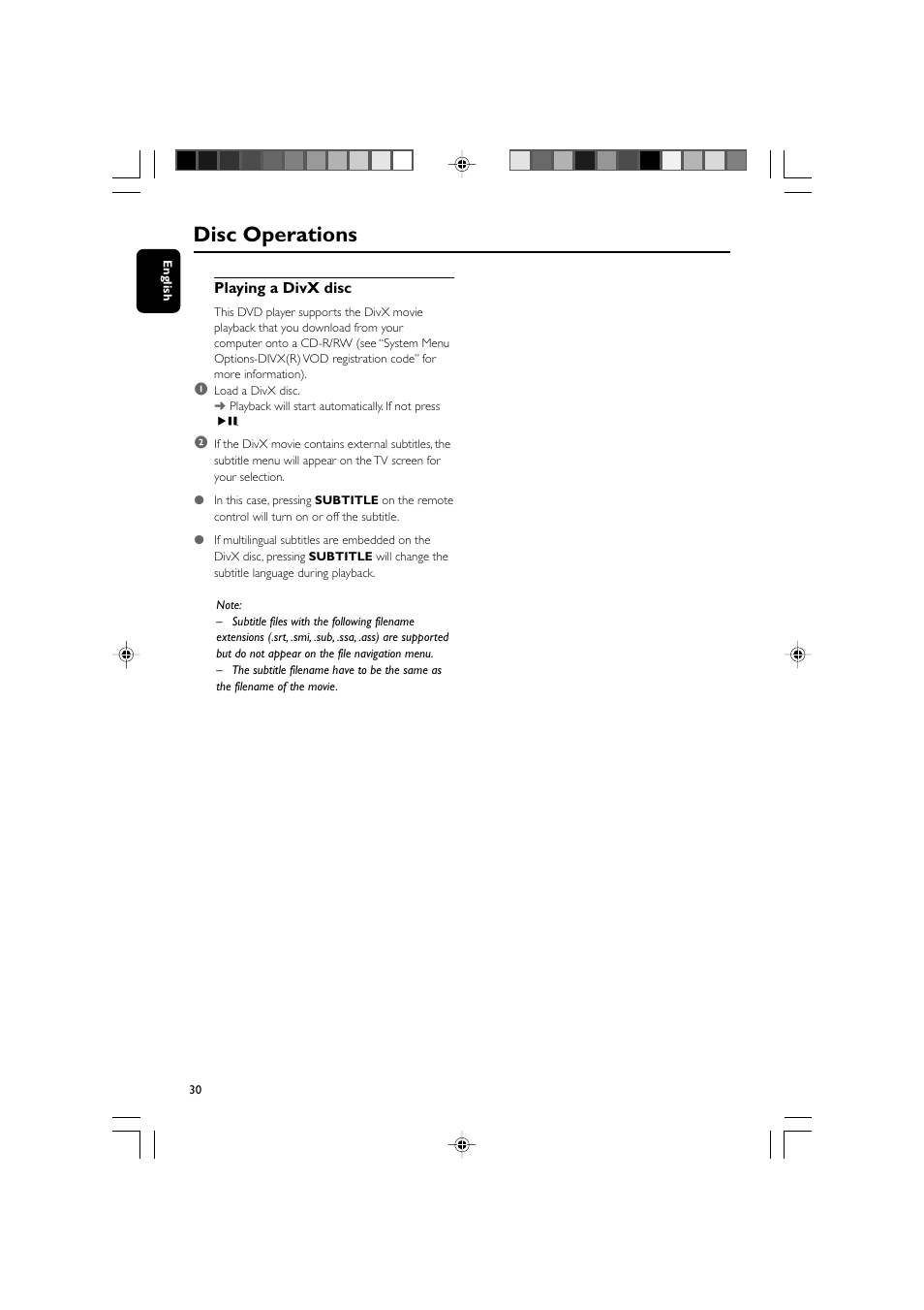 Disc operations | Philips DVD Micro Theater MCD988 User Manual | Page 30 / 46