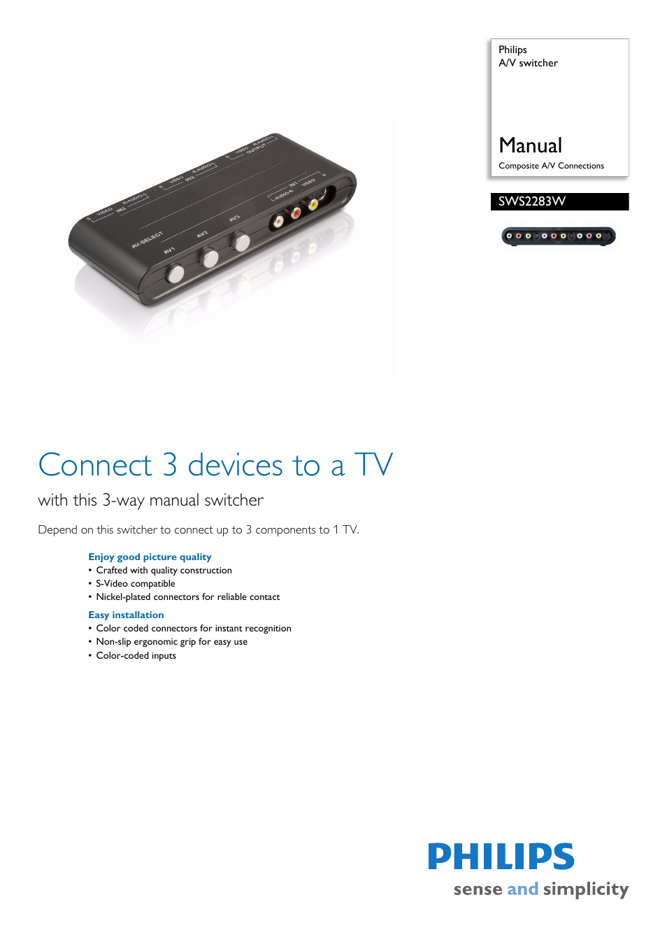 Philips SWS2283W User Manual | 2 pages