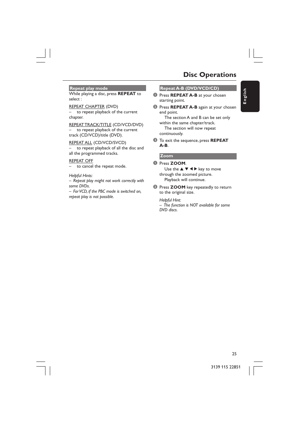 Disc operations | Philips LX3600 User Manual | Page 25 / 46