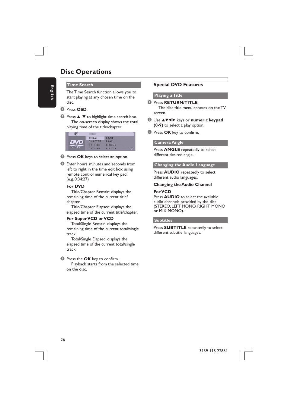 Disc operations | Philips LX3600 User Manual | Page 26 / 46