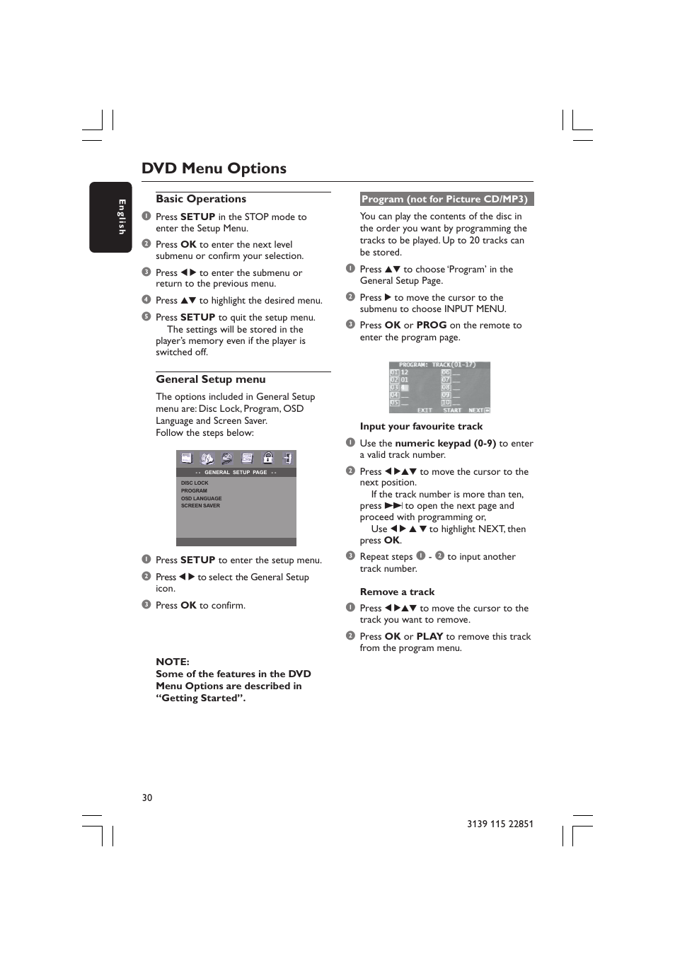 Dvd menu options | Philips LX3600 User Manual | Page 30 / 46