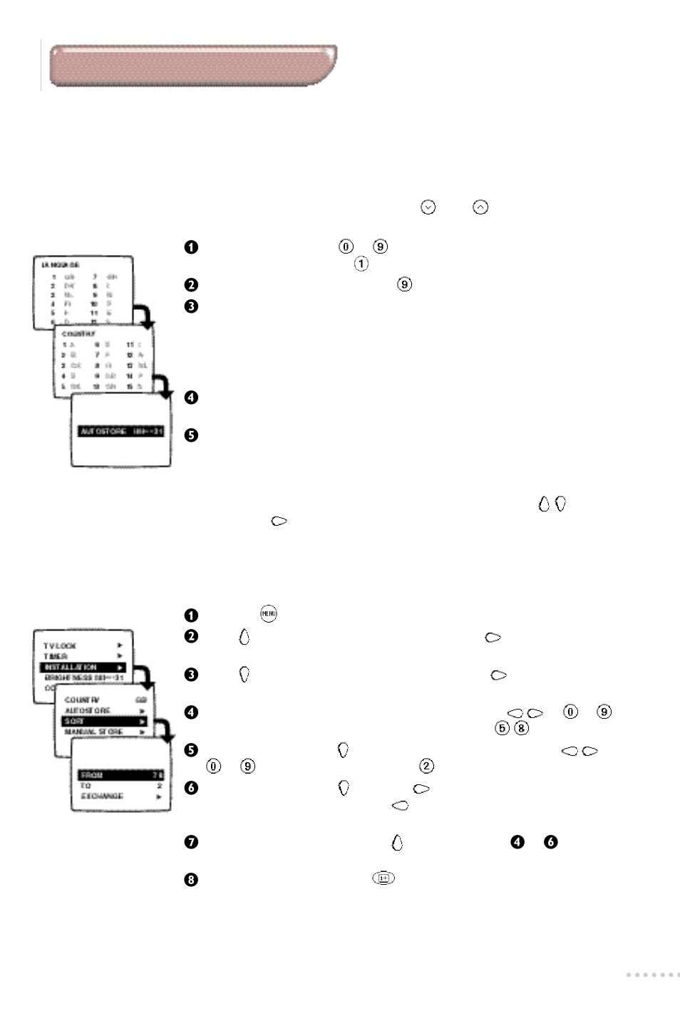 Tuning in to channels, Quick installation (first use) | Philips 14PT3685/05 User Manual | Page 5 / 16