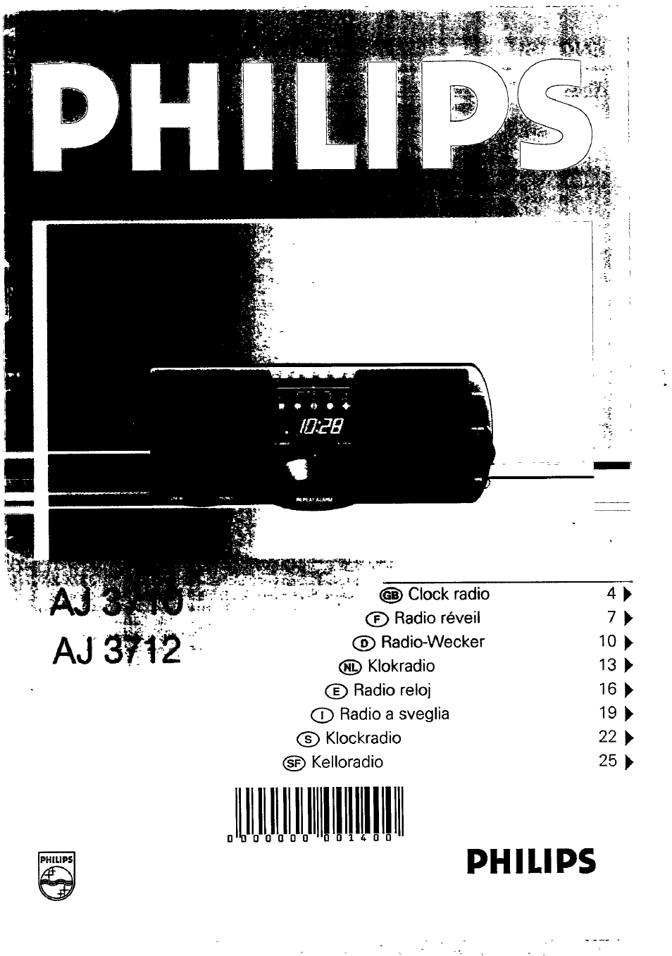Philips AJ3710 User Manual | 9 pages