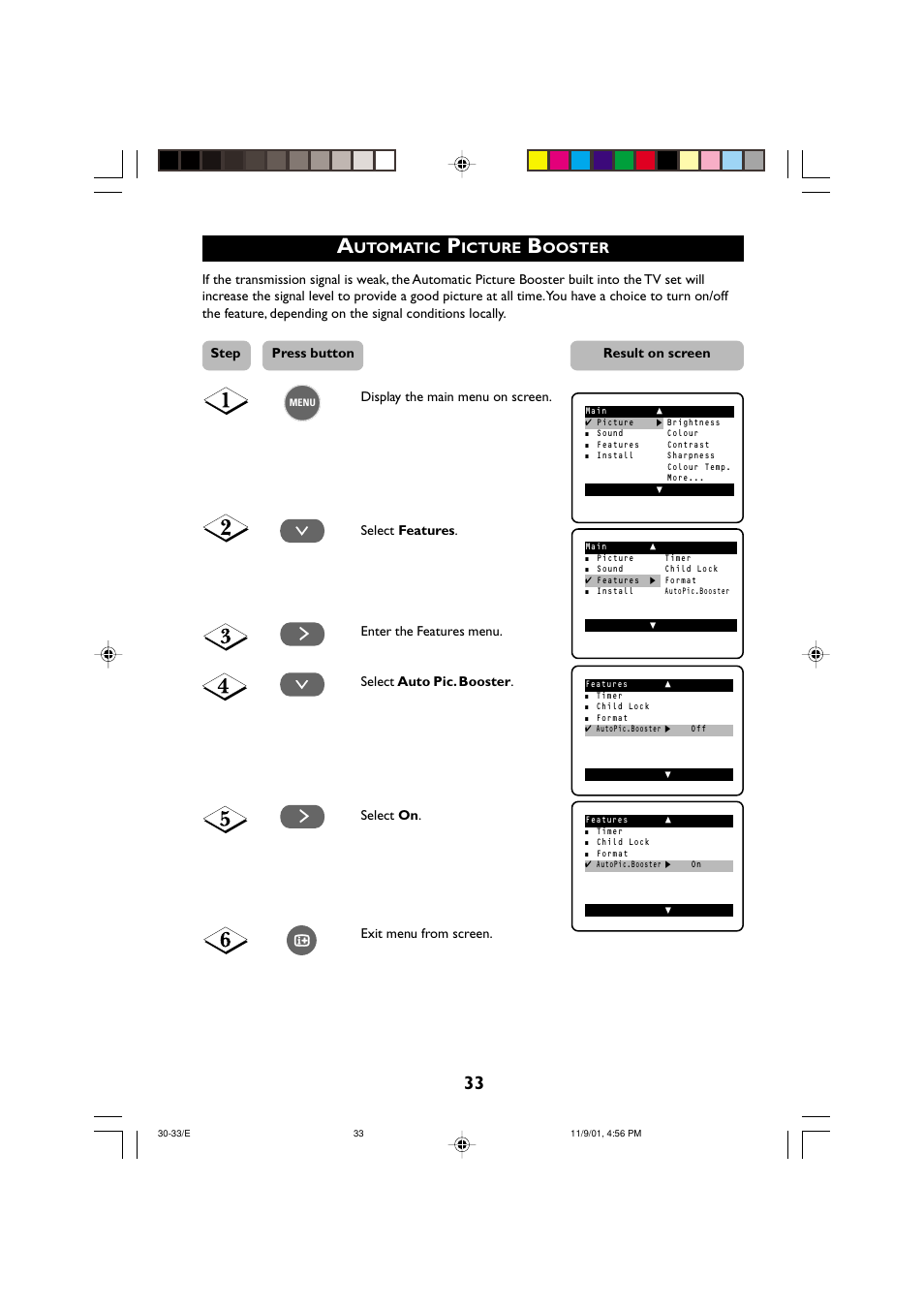 Utomatic, Icture, Ooster | Philips 21PT2252 User Manual | Page 33 / 37