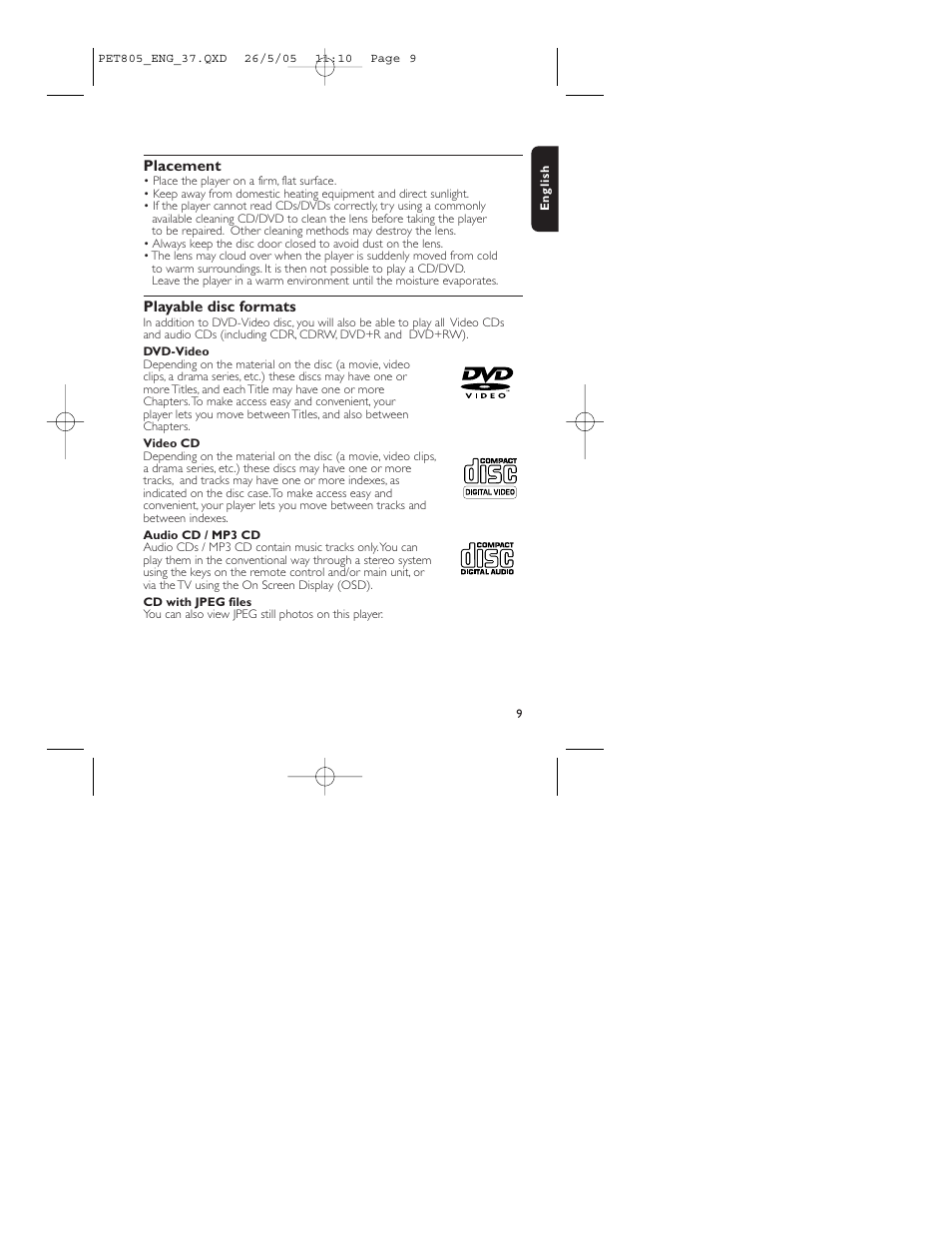 Philips PET805/37B User Manual | Page 13 / 31