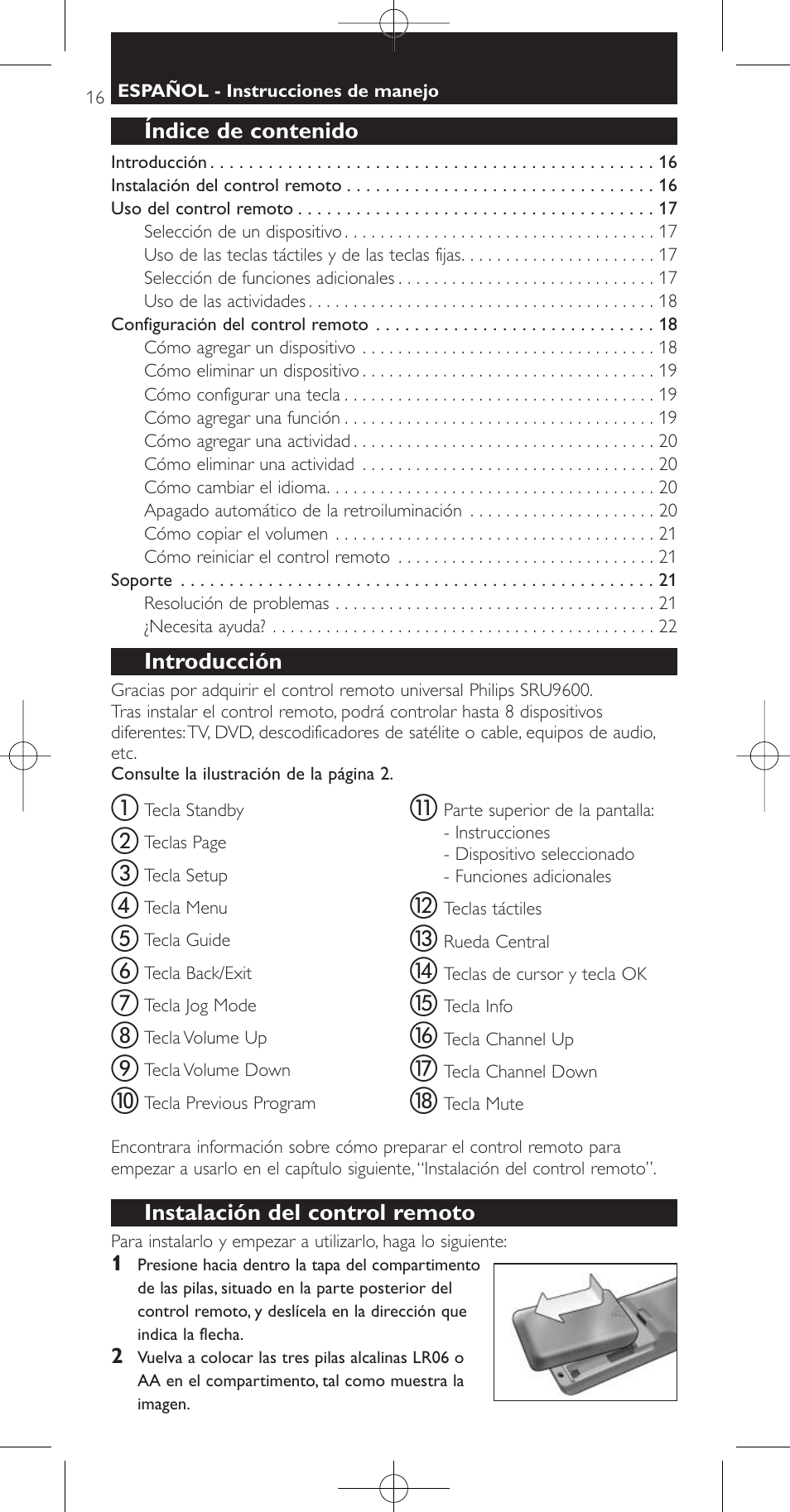 Philips SRU9600 User Manual | Page 16 / 24