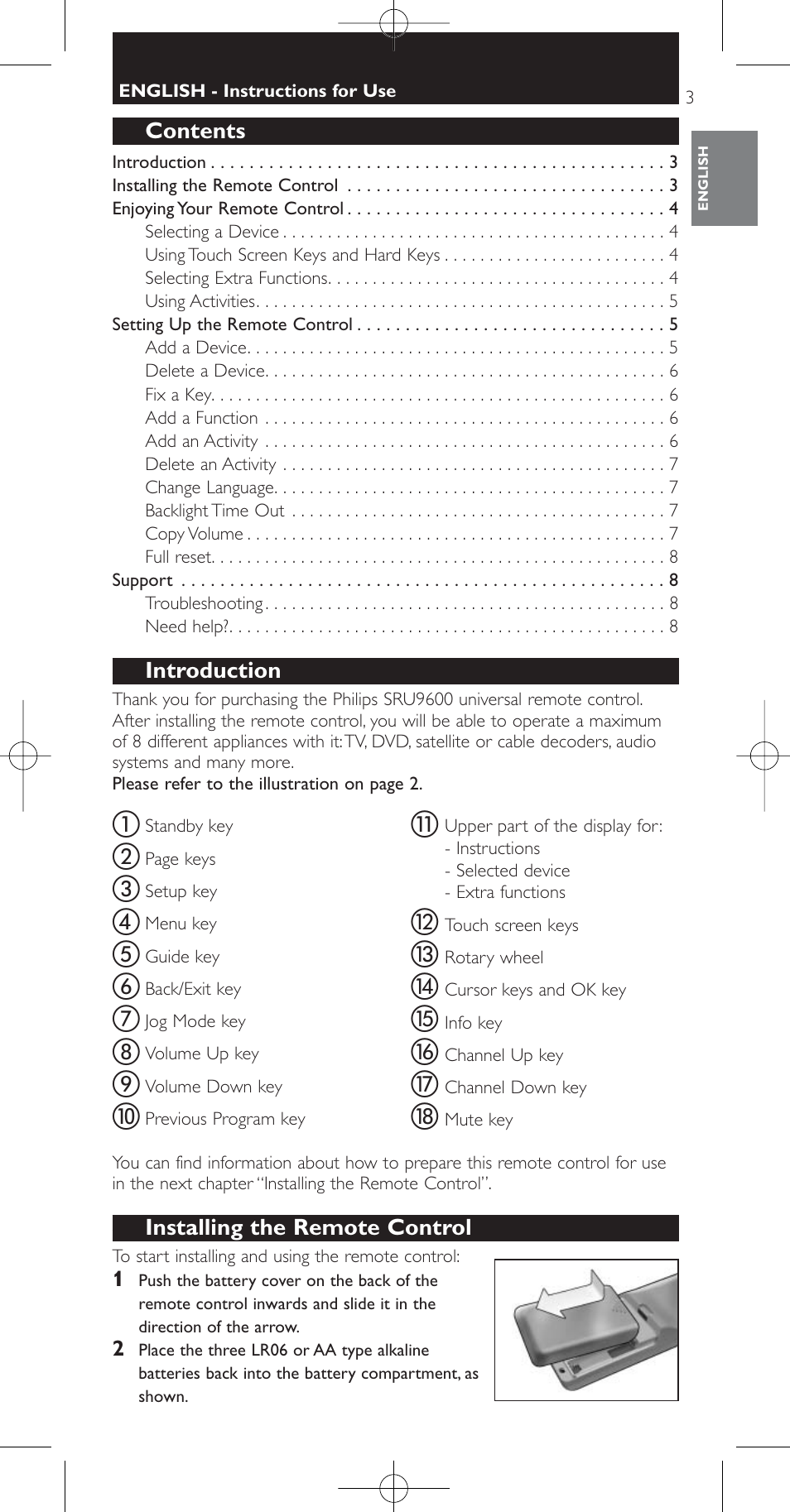 Philips SRU9600 User Manual | Page 3 / 24