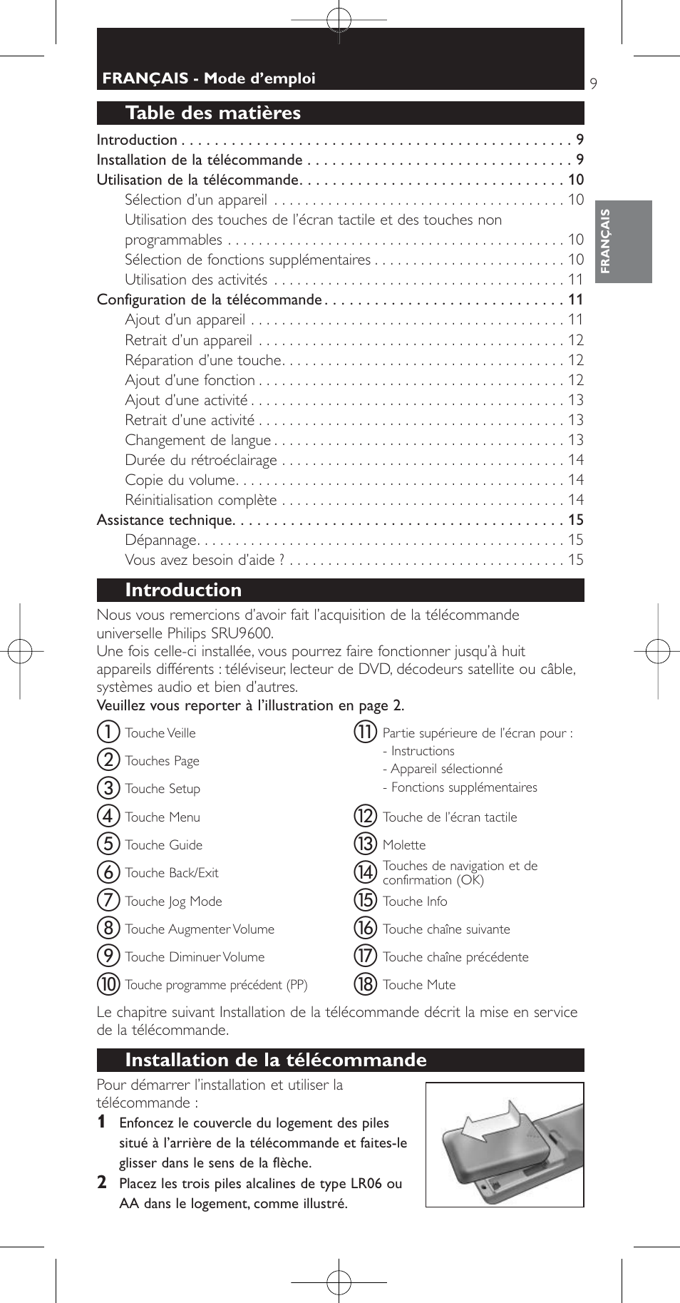 Philips SRU9600 User Manual | Page 9 / 24