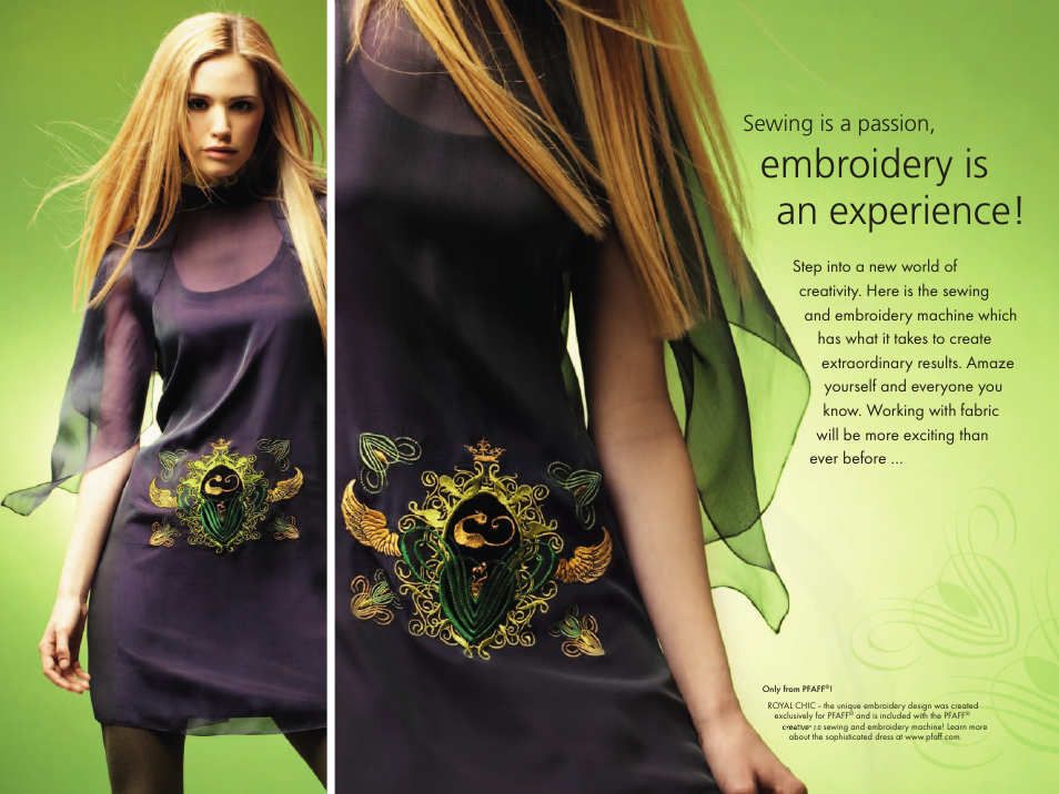 Embroidery is an experience, Sewing is a passion | Pfaff Ccreative 2.0 User Manual | Page 5 / 12