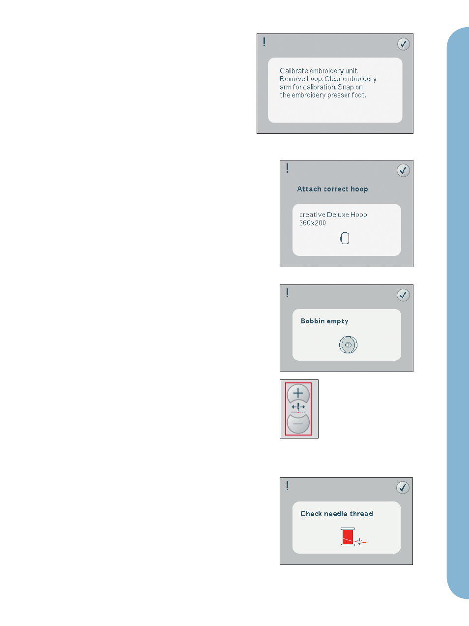 Common embroidery stitch-out pop-ups | Pfaff Embroidery Mode-Stitch-Out User Manual | Page 9 / 10