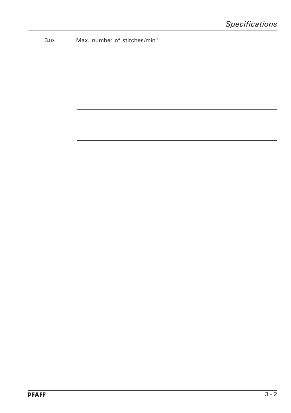 Specifications | Pfaff 1246 User Manual | Page 13 / 82