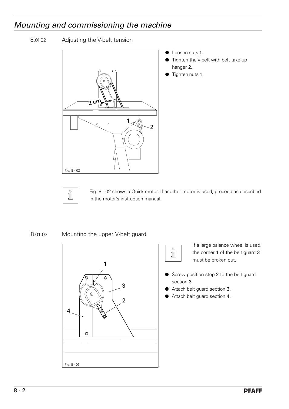 Mounting and commissioning the machine | Pfaff 1246 User Manual | Page 24 / 82