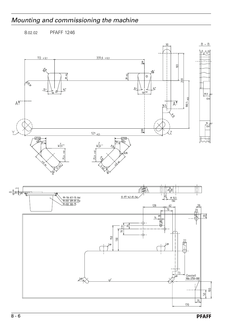 Mounting and commissioning the machine | Pfaff 1246 User Manual | Page 28 / 82