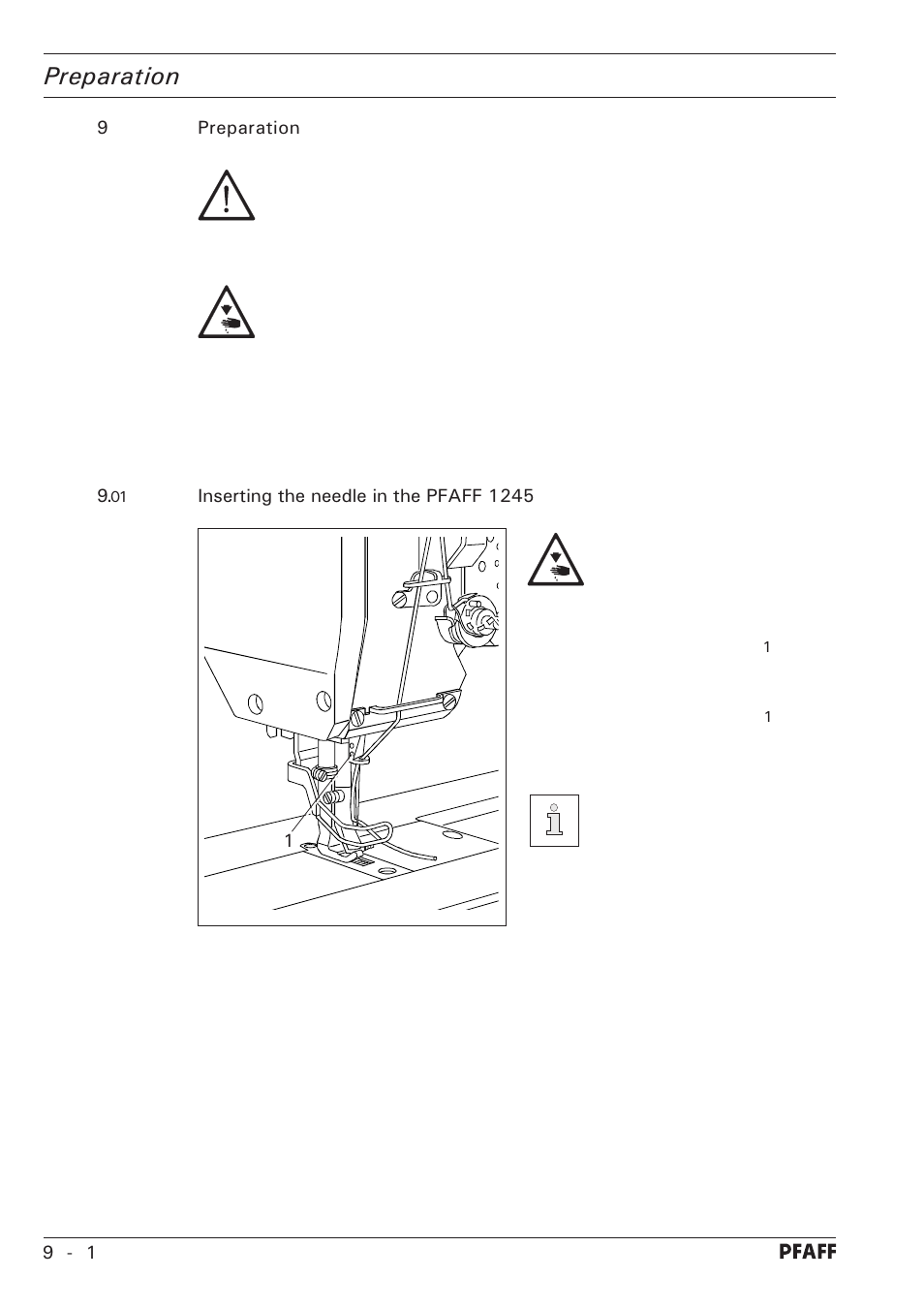 Preparation | Pfaff 1246 User Manual | Page 30 / 82