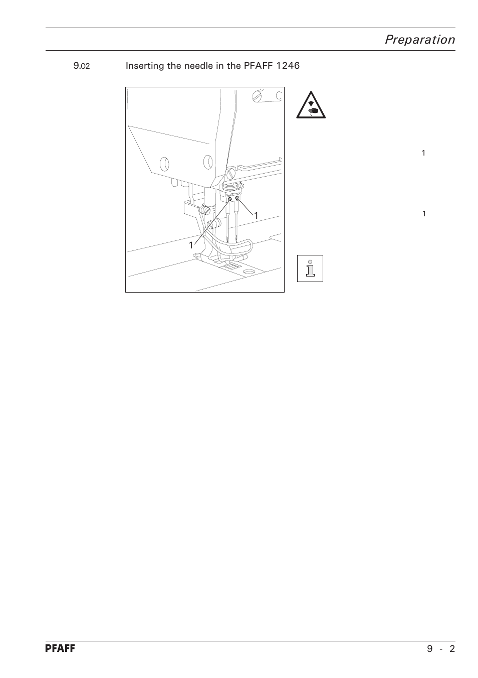 Preparation | Pfaff 1246 User Manual | Page 31 / 82