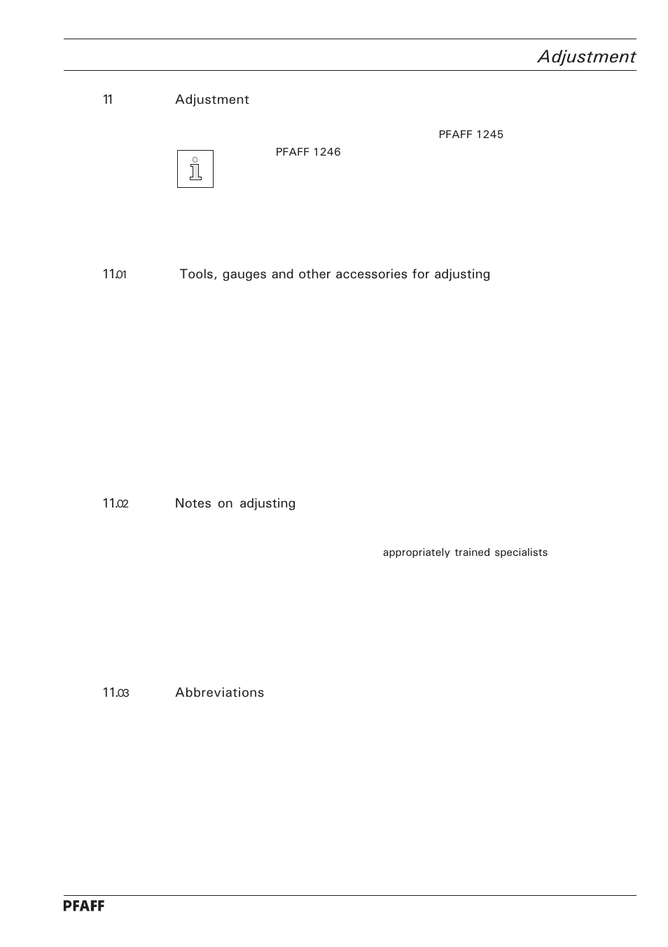 Adjustment | Pfaff 1246 User Manual | Page 41 / 82
