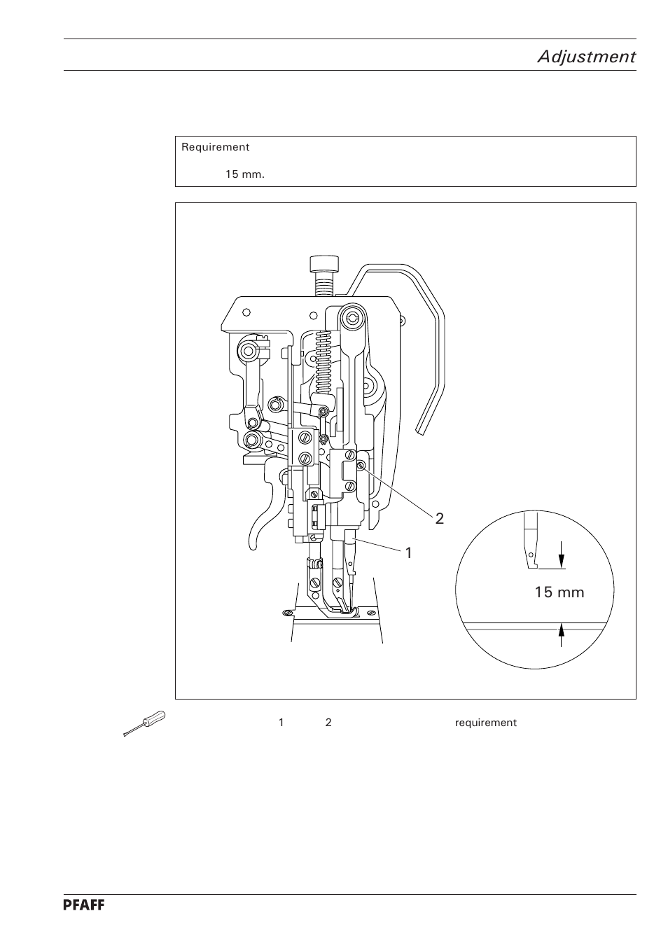 Adjustment, 12 15 mm | Pfaff 1246 User Manual | Page 45 / 82