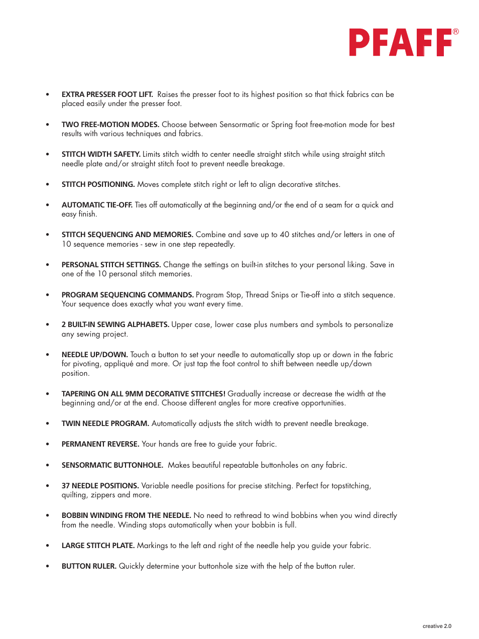 Pfaff 2 User Manual | Page 2 / 4