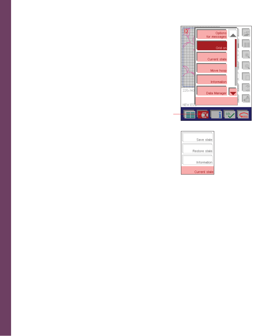 Embr oidery, Context menu in embroidery | Pfaff 2170 User Manual | Page 105 / 179