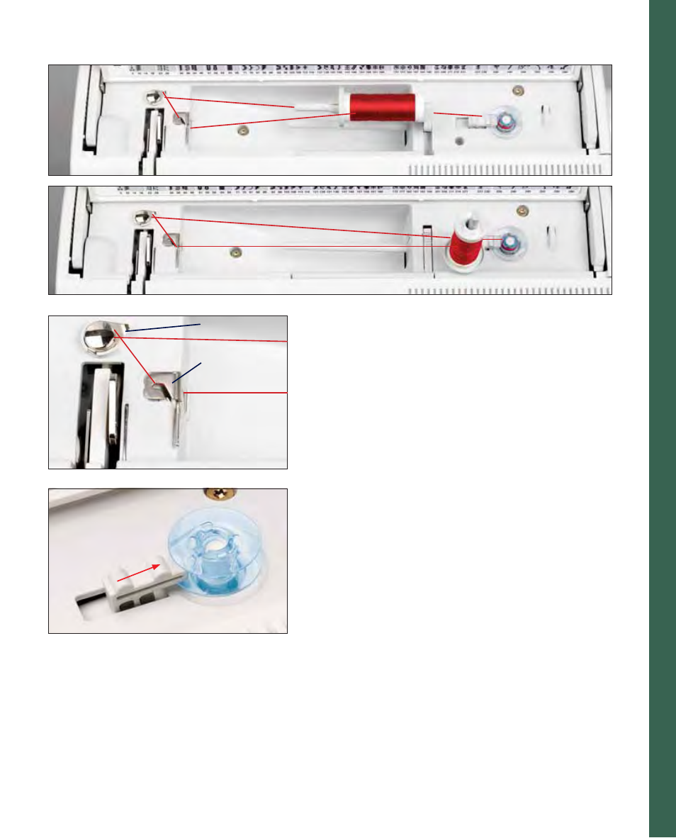 Pr epar ations, Winding from the second spool pin, Winding from the third spool pin | Pfaff 2170 User Manual | Page 27 / 179