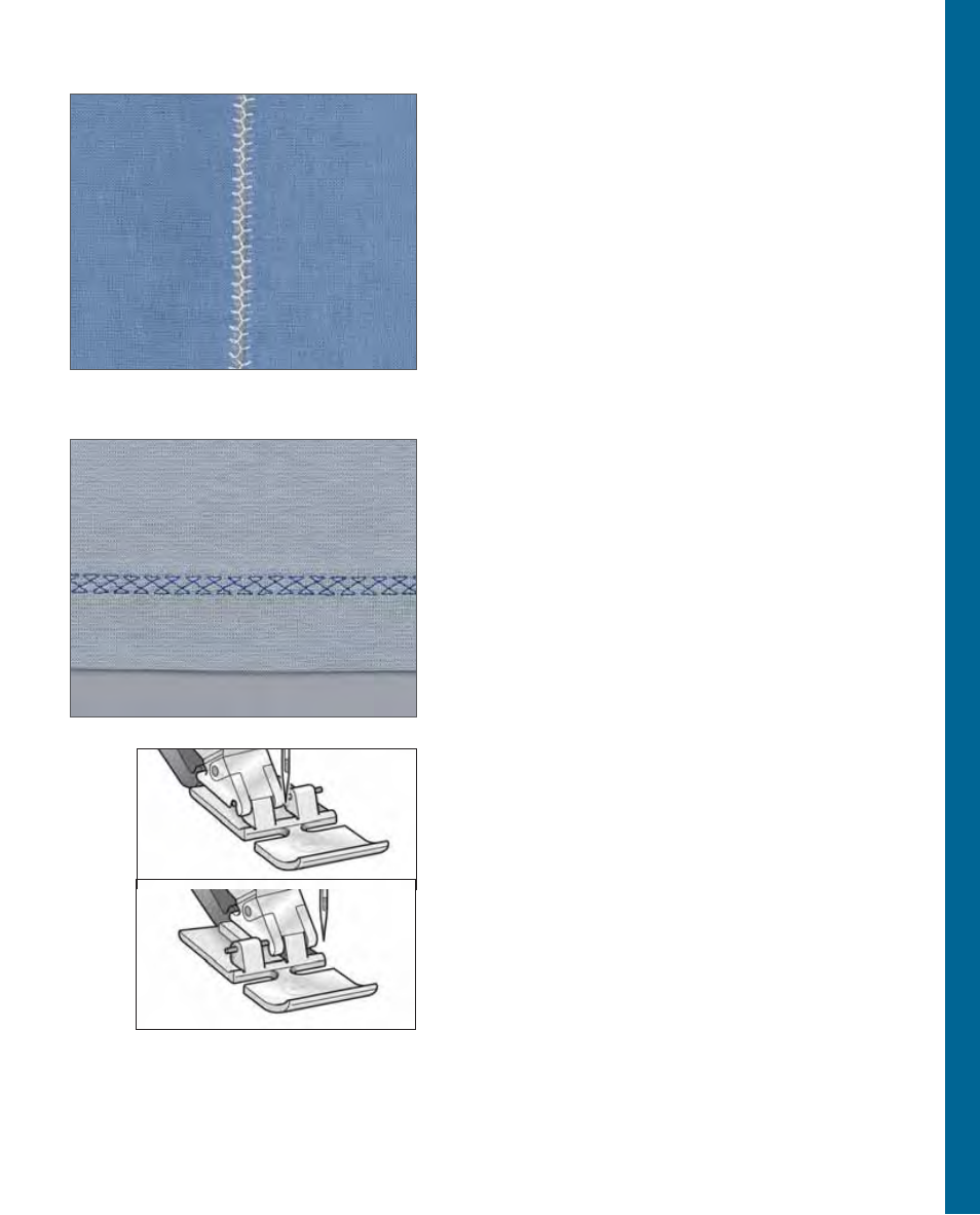 Sewing, Bridging stitch - no 11, Crosshem stitch - no 13 | Sewing in zippers - stitch no. 1 | Pfaff 2170 User Manual | Page 64 / 179