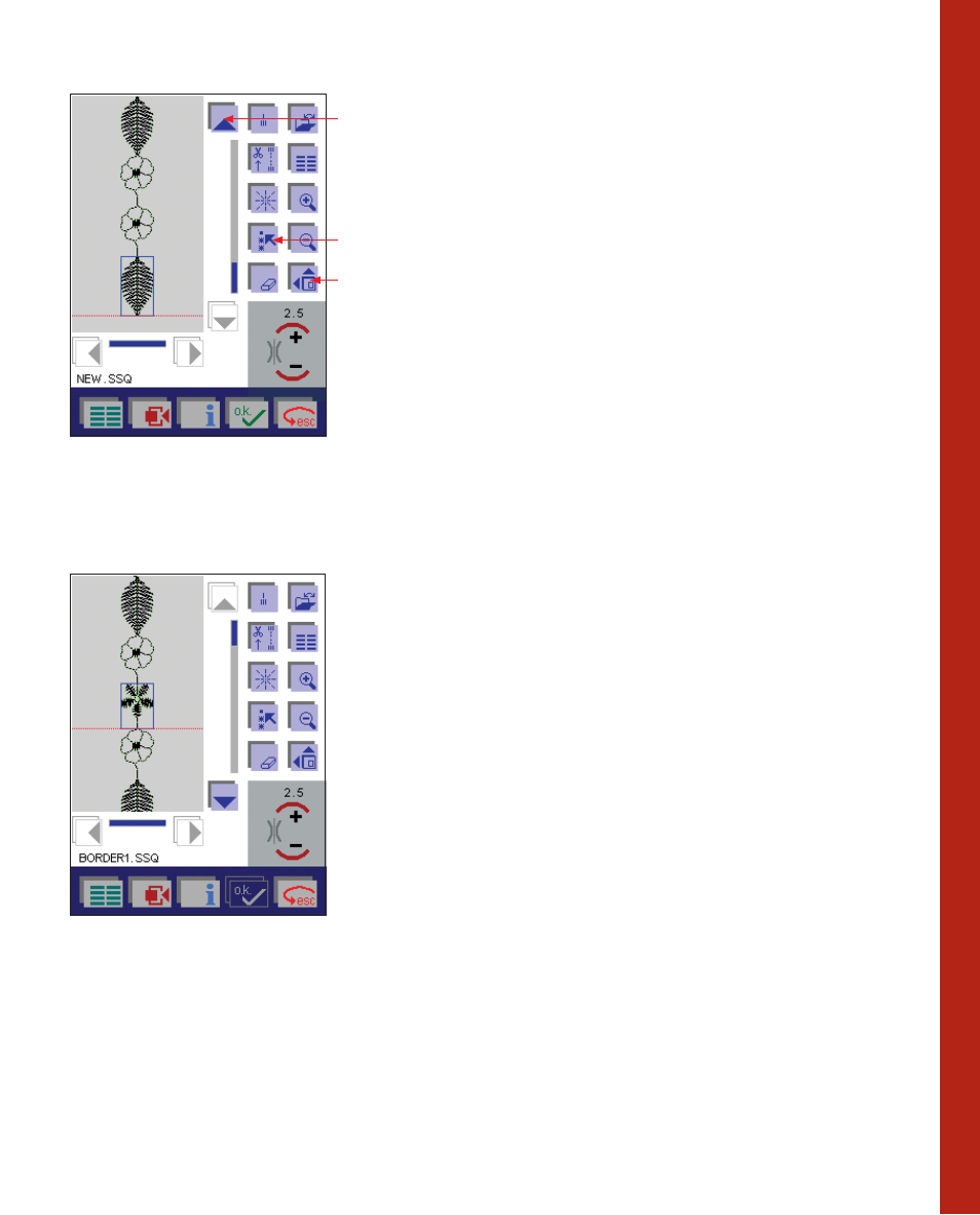 Decor ative sewing, Adjust an existing sewing sequence, Inserting a stitch in the sewing sequence | Pfaff 2170 User Manual | Page 76 / 179