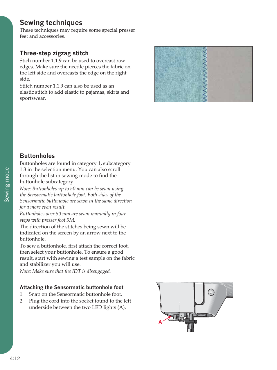 Sewing techniques | Pfaff Sewing Machine User Manual | Page 12 / 18