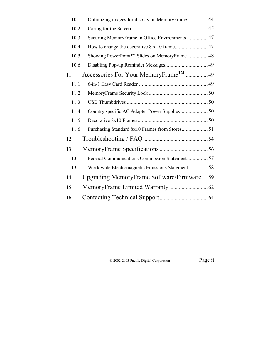 Pacific Digital MF-810 User Manual | Page 3 / 68