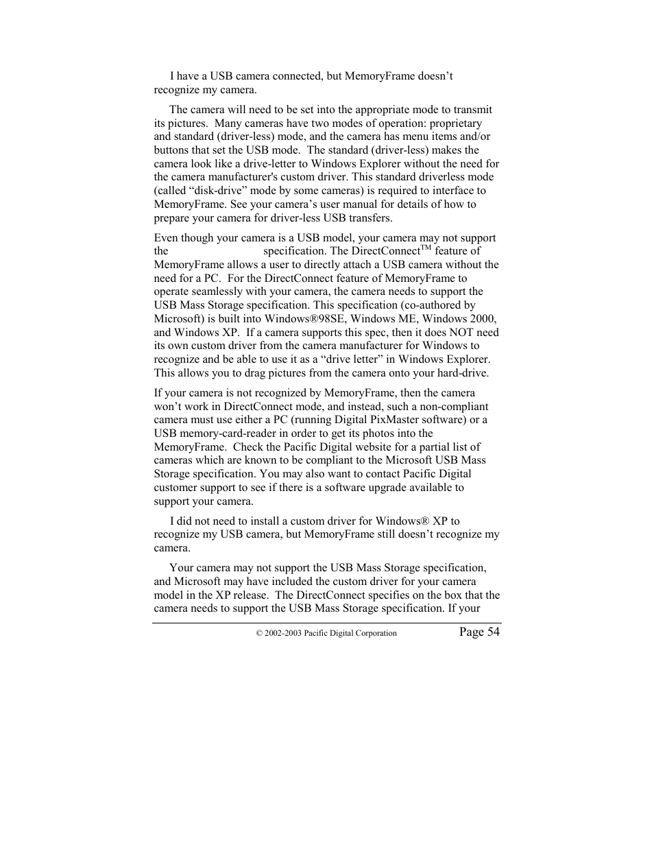 Troubleshooting / faq | Pacific Digital MF-810 User Manual | Page 57 / 68