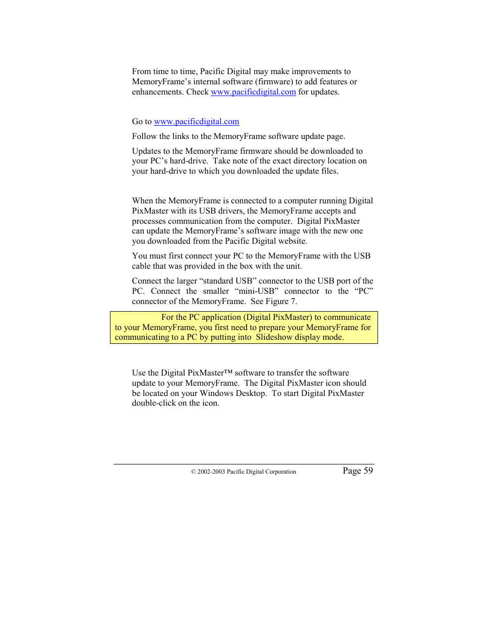 Pacific Digital MF-810 User Manual | Page 62 / 68