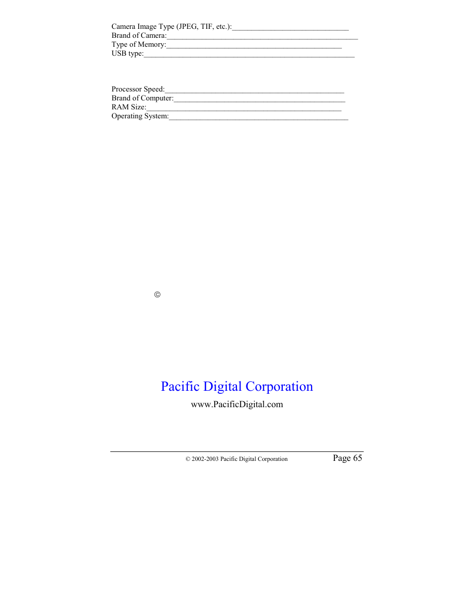 Pacific digital corporation | Pacific Digital MF-810 User Manual | Page 68 / 68