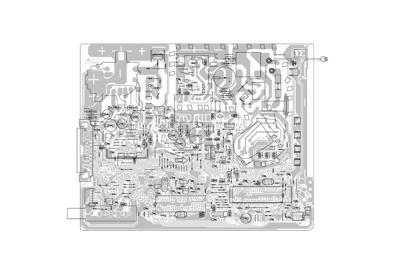 Printed circuit boards main/crt (inserted parts), Solder side, F-1 f-2 | Pacific Digital PTV3606 User Manual | Page 20 / 66