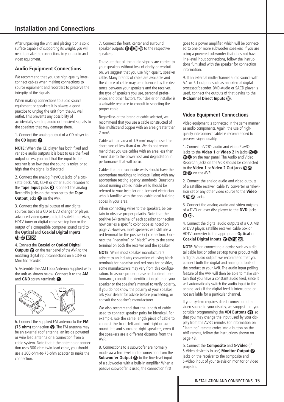 Installation and connections | Pacific Digital AVR 635 User Manual | Page 15 / 58