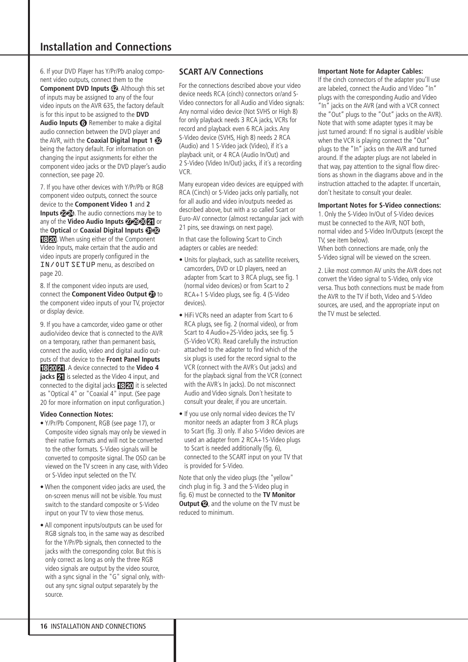 Installation and connections | Pacific Digital AVR 635 User Manual | Page 16 / 58